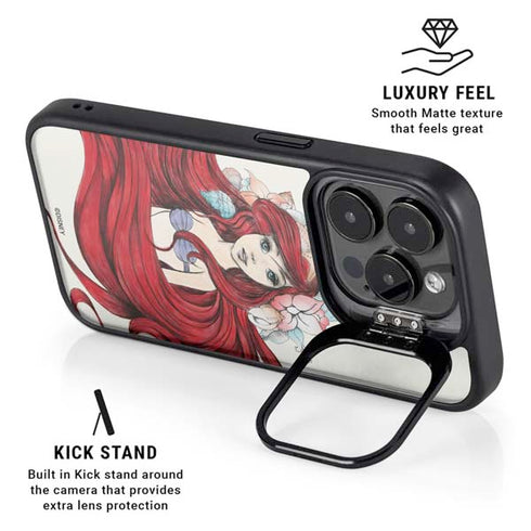 Disney The Little Mermaid Ariel Illustration iPhone 16 Pro Kickstand Case